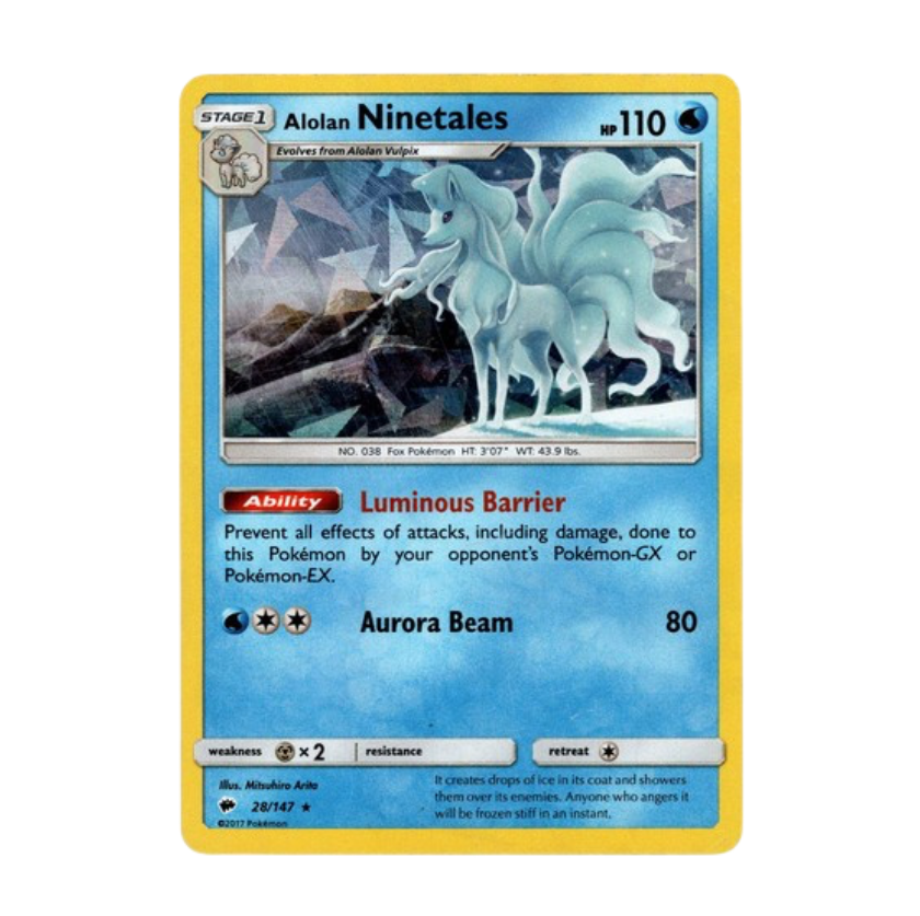 NM - Alolan Ninetales Cracked Ice Holo DE - #28/147